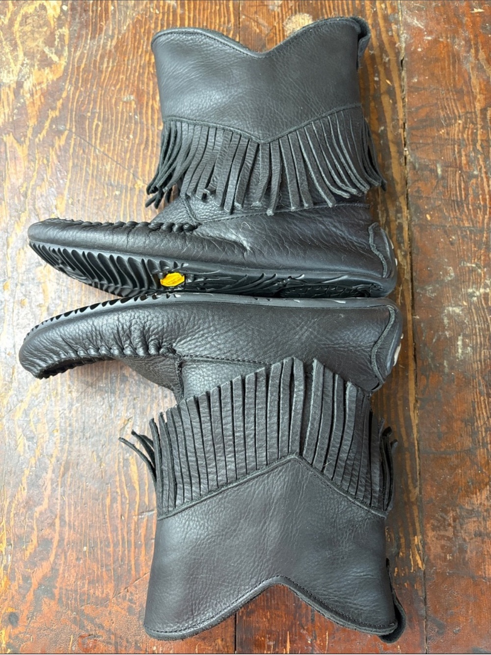 LIKE NEW Manitobah Black Fringe Ankle Booties - Picture 4 of 8